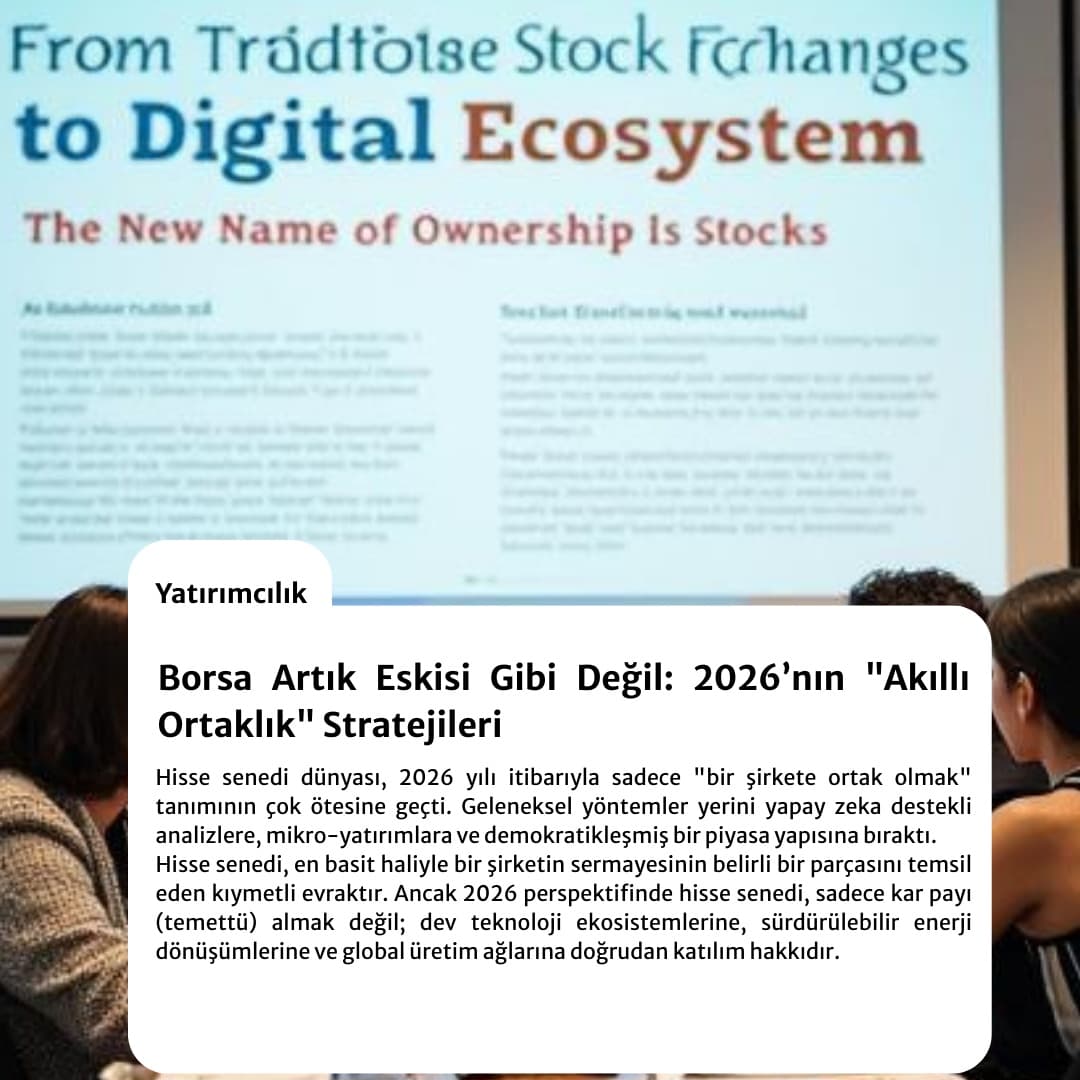 Borsa Artık Eskisi Gibi Değil: 2026’nın "Akıllı Ortaklık" Stratejileri